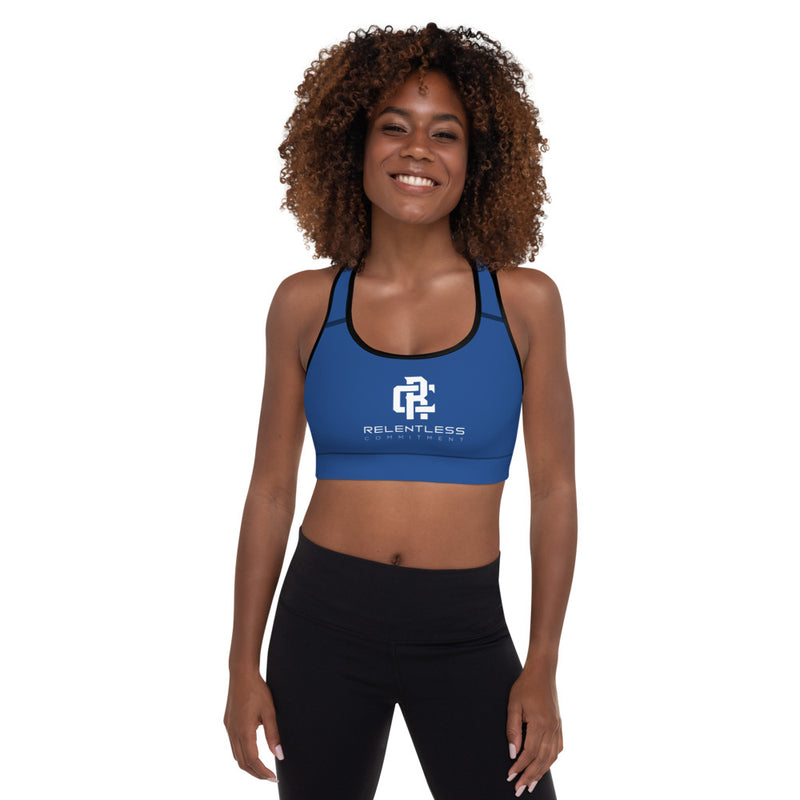 Relentless Commitment Cobalt Blue Padded Sports Bra