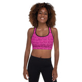 Pink Snake Skin Padded Sports Bra
