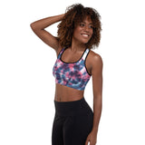 Tie Dye Pattern Padded Sports Bra - Blue