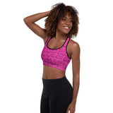 Pink Snake Skin Padded Sports Bra