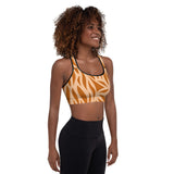 Brown Zebra Zeal Padded Sports Bra