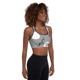 Relentless Commitment Sky Gray Lines Padded Sports Bra