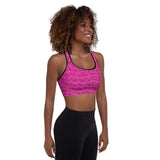 Pink Snake Skin Padded Sports Bra