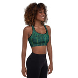 Snake Skin Green Sports Bra