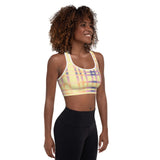 Pin Stripe Alabaster Padded Sports Bra