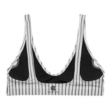 Pin Stripe Black & White Bikini Sports Bra