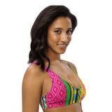 Carnation Kente Bikini Sports Bra