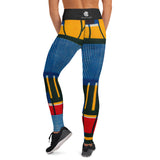 Kente Kool Blue High Waisted Leggings