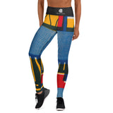 Kente Kool Blue High Waisted Leggings