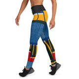 Kente Kool Blue High Waisted Leggings