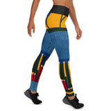 Kente Kool Blue High Waisted Leggings