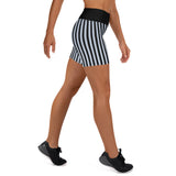 Pin Stripe Flower Blue & White HIgh Waisted Shorts